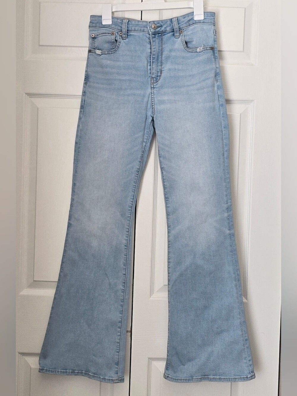 American Eagle Outfitters Light Blue Super High-rise  Flare Jeans Size 10R